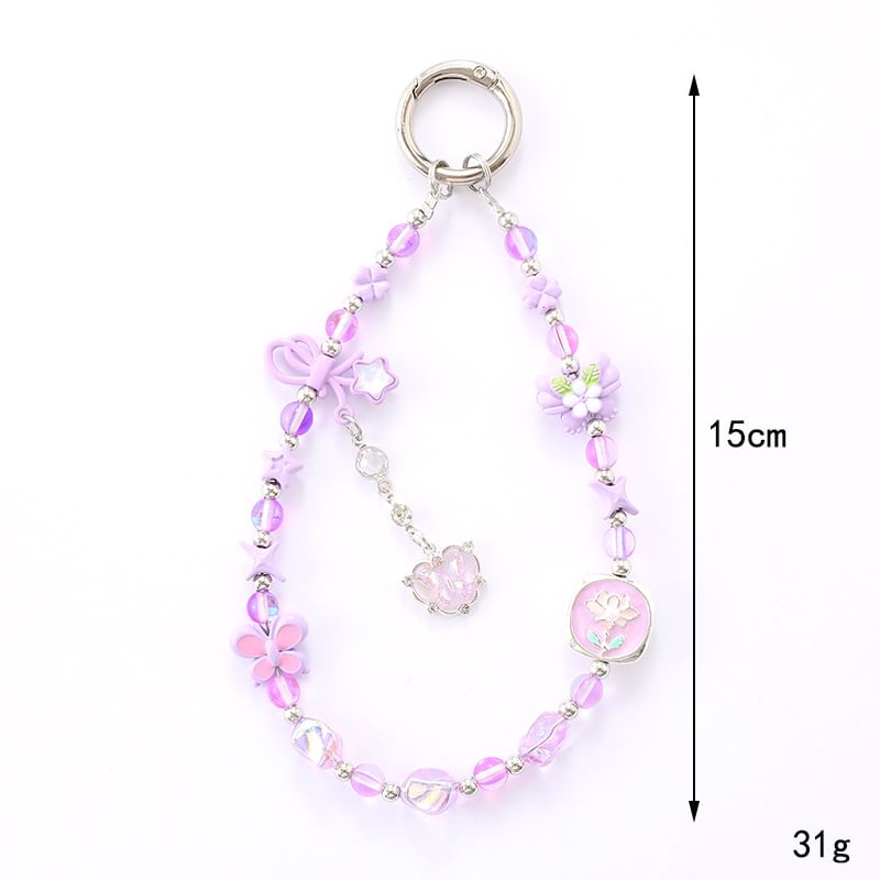 Crystal Phone Clover Strap Faux Bow