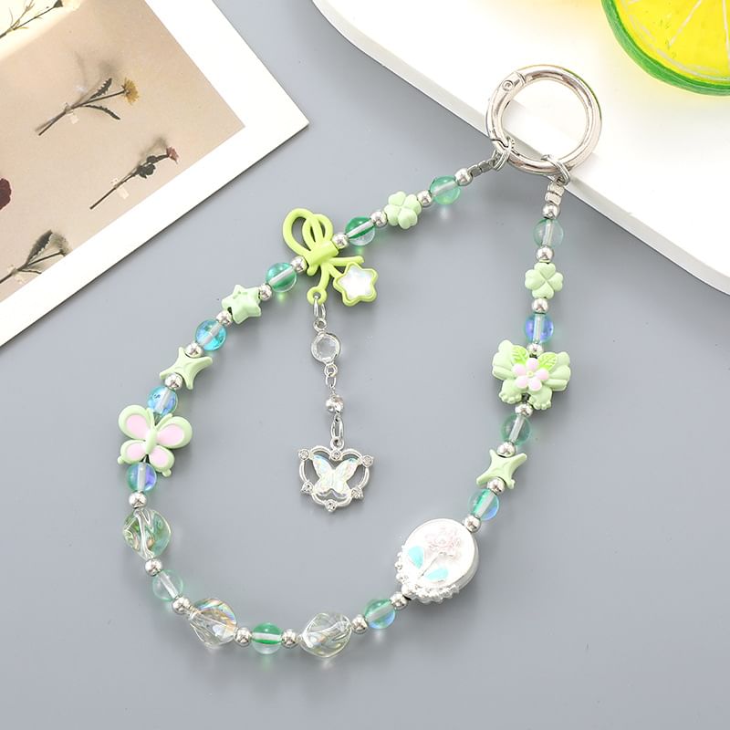Crystal Phone Clover Strap Faux Bow