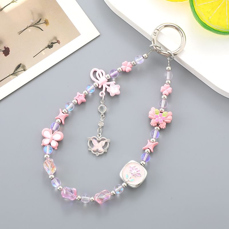 Crystal Phone Clover Strap Faux Bow