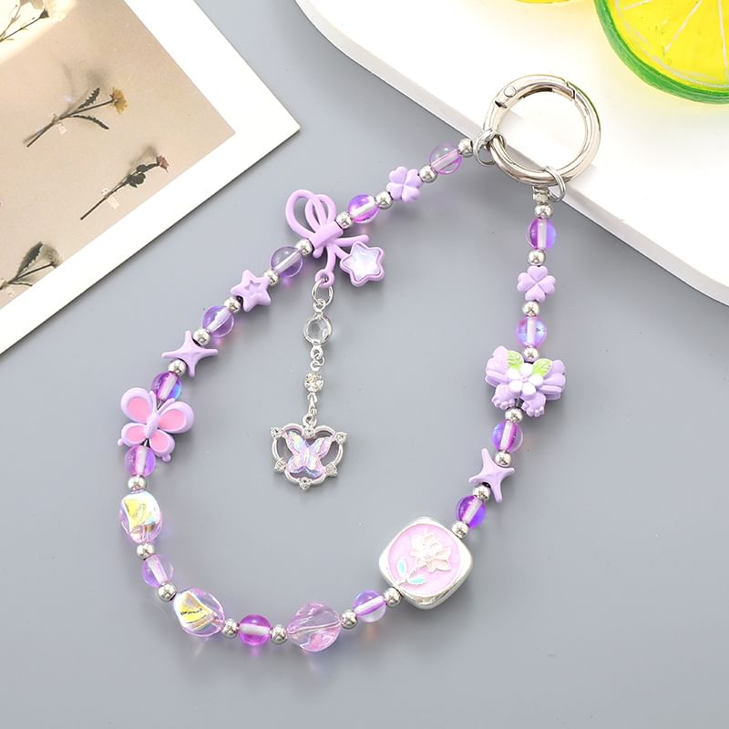 Crystal Phone Clover Strap Faux Bow