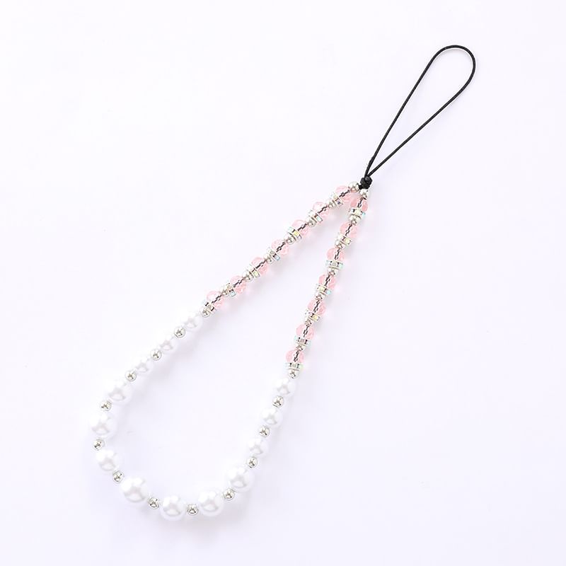 Pearl Faux Phone Strap Rhinestone