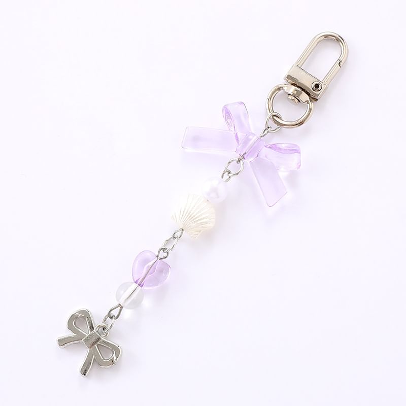 Phone Charm Pearl Bow Faux