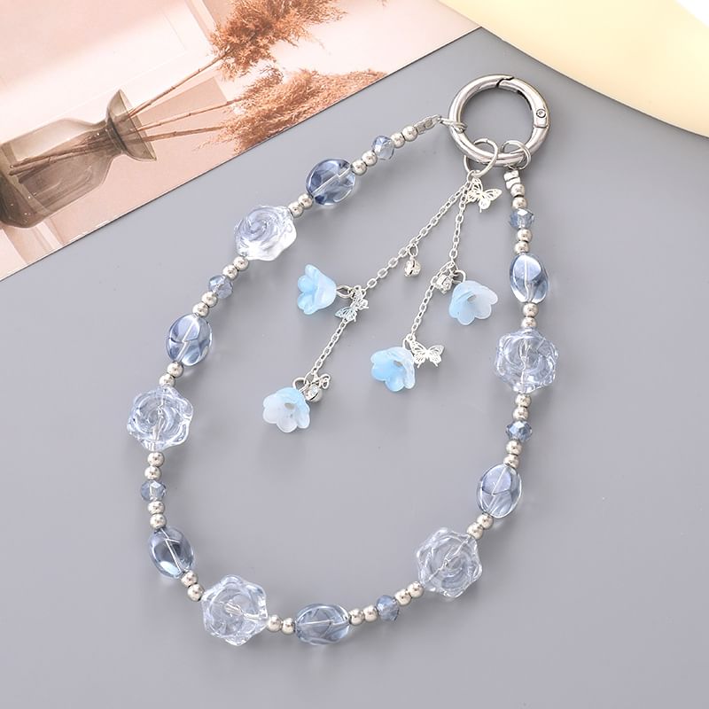Bead Strap Phone Floral