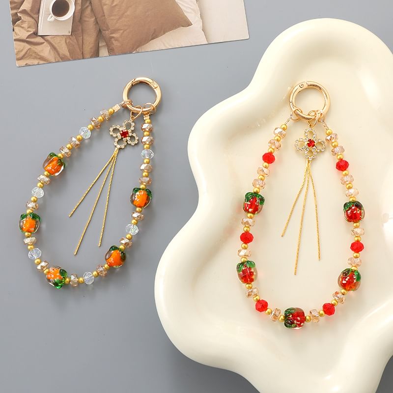 Strap Clover Fruit Bead Phone