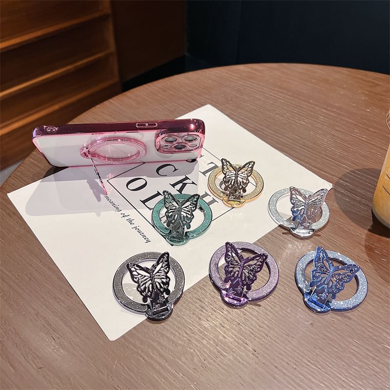 Stand Glitter Butterfly Phone Magnetic