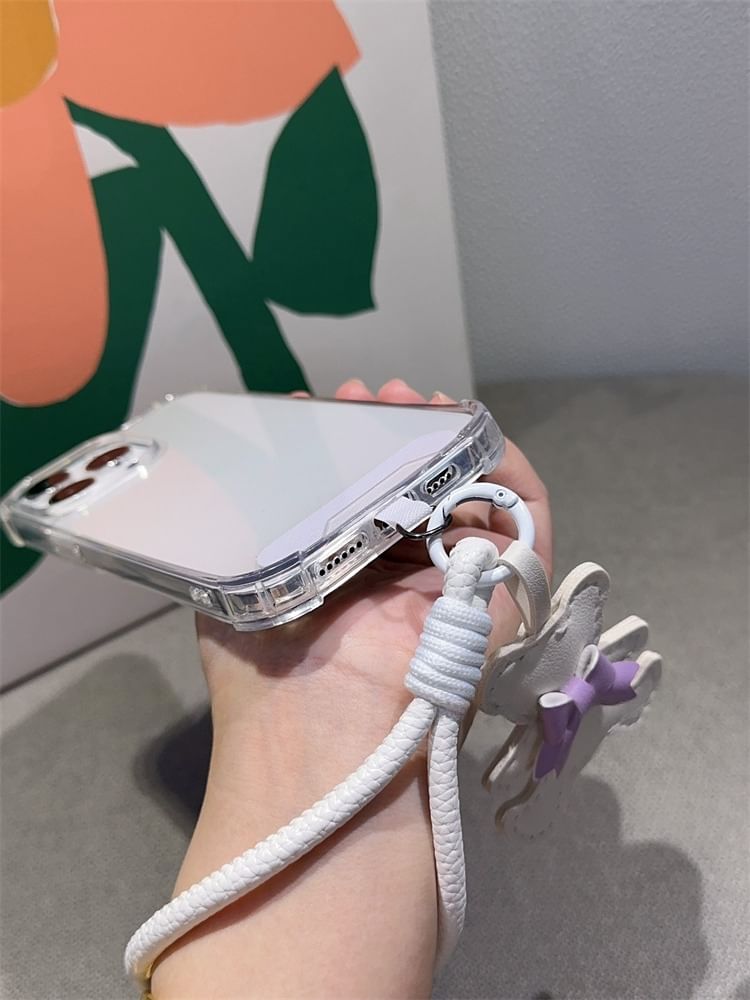 Strap Pad Phone Bear Faux and Lanyard with Leather