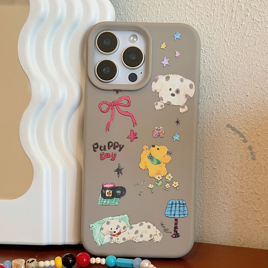 Cartoon Print Dog Phone Case