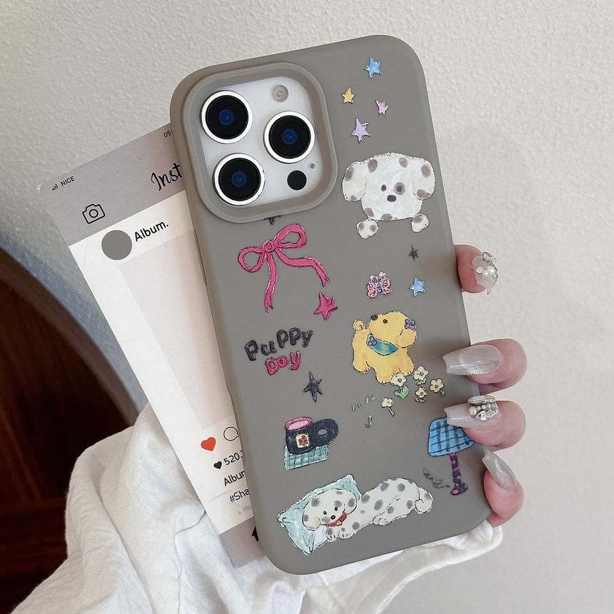 Cartoon Print Dog Phone Case