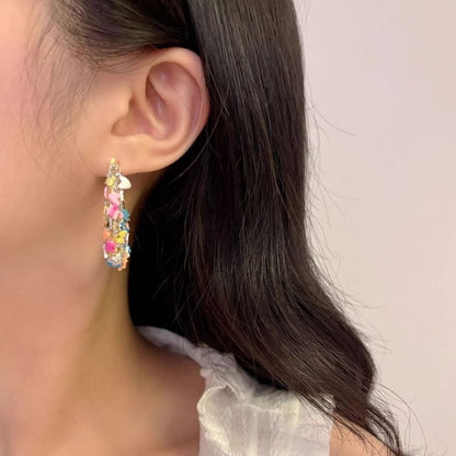 Hoop Earring Alloy Butterfly