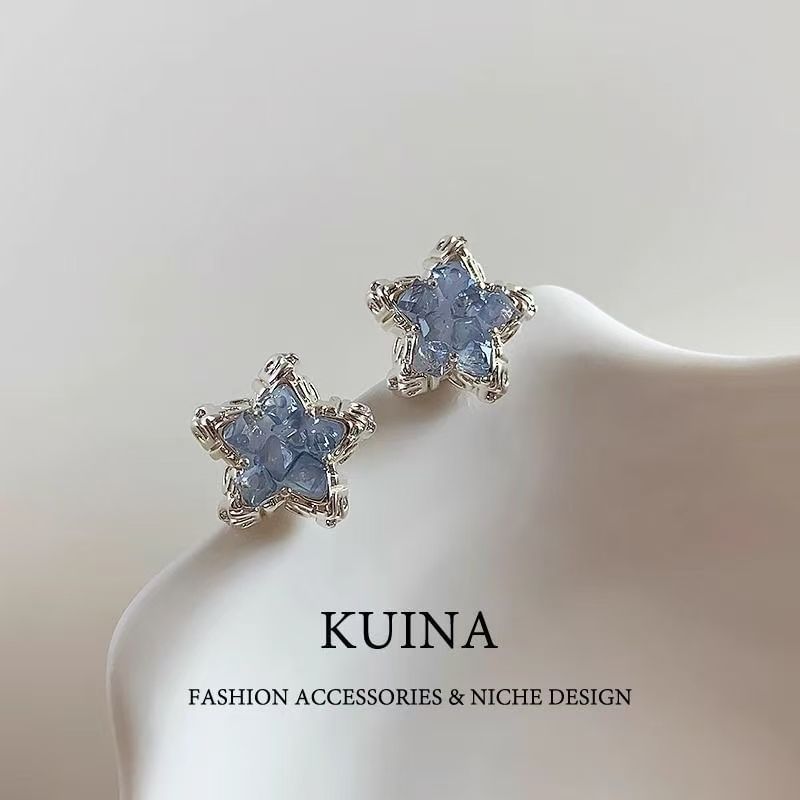 Earring Stud Faux Alloy Star Crystal