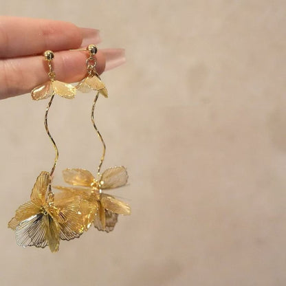 Alloy Dangle Butterfly Petal Earring