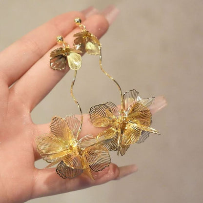 Alloy Dangle Butterfly Petal Earring