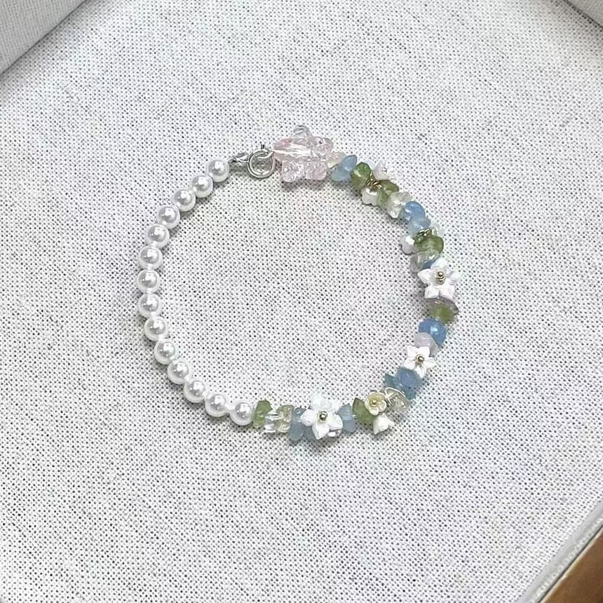 Star Floral Faux Bracelet Pearl