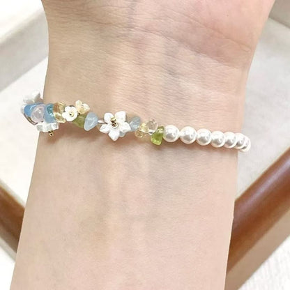 Star Floral Faux Bracelet Pearl