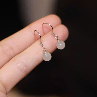 Eye Bead Alloy Cat Stone Earring Faux Dangle