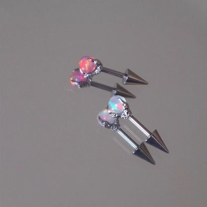 Faux Alloy Gemstone Earring Claw Through