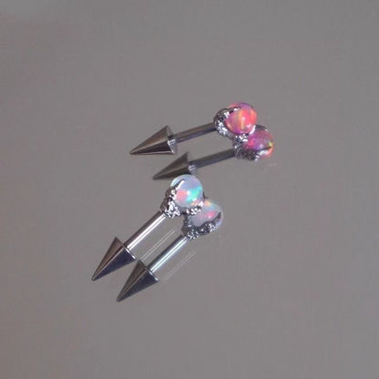 Faux Alloy Gemstone Earring Claw Through