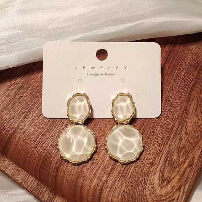 Earring Ripple Alloy Asymmetrical Drop