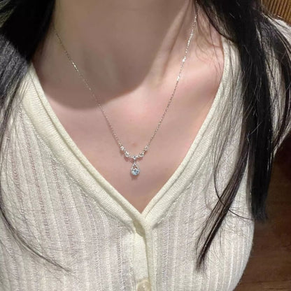 Alloy Pendant Rhinestone Droplet Necklace