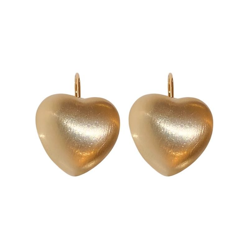 Heart Brushed Drop Alloy Earring