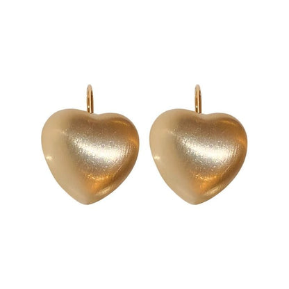 Heart Brushed Drop Alloy Earring