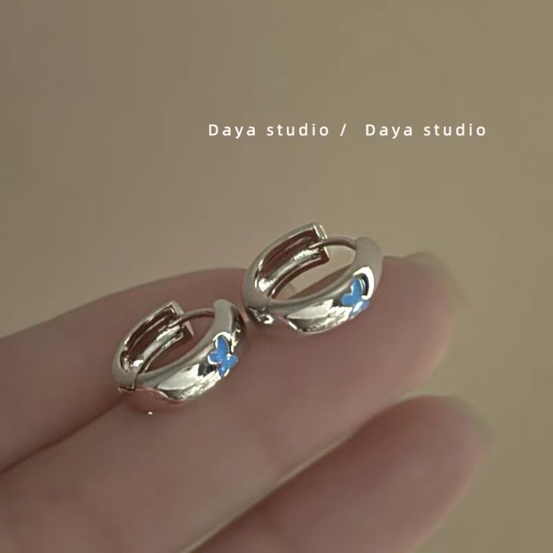 Butterfly Alloy Huggie Glaze Earring