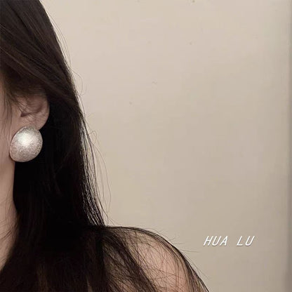 Bead Alloy Brushed Stud Earring