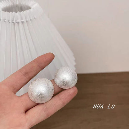 Bead Alloy Brushed Stud Earring