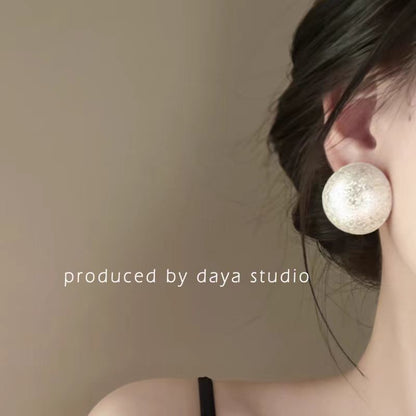 Bead Alloy Brushed Stud Earring