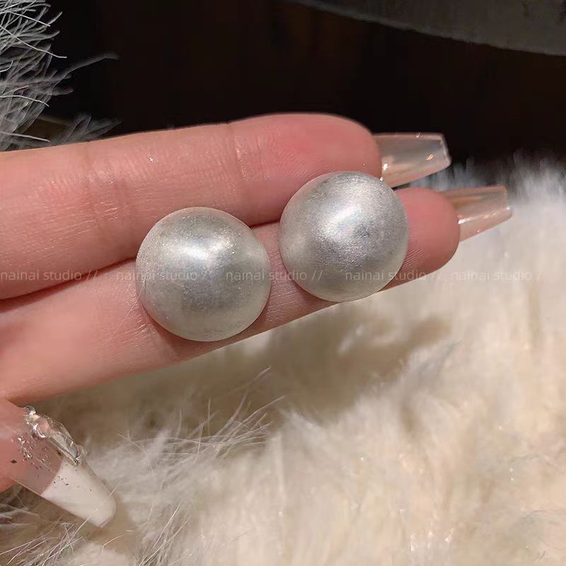 Bead Alloy Brushed Stud Earring