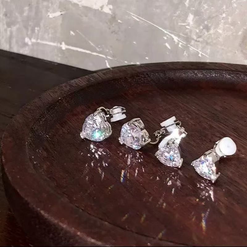 Heart Ear of 4: Cuff Rhinestone Set Alloy