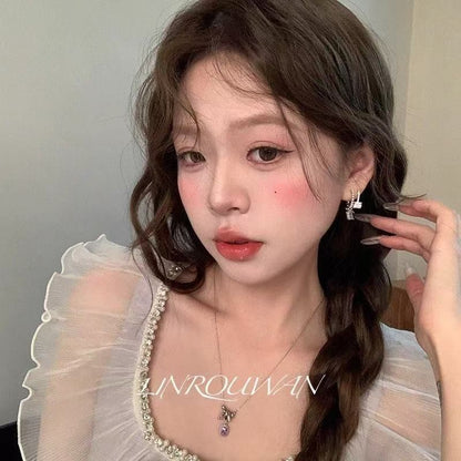 Rhinestone Earring Alloy Drop