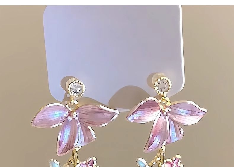 Floral Earring Dangle Alloy