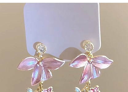 Floral Earring Dangle Alloy