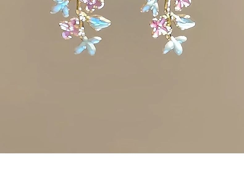 Floral Earring Dangle Alloy
