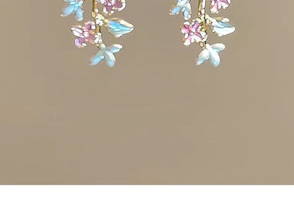 Floral Earring Dangle Alloy