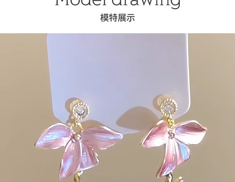 Floral Earring Dangle Alloy