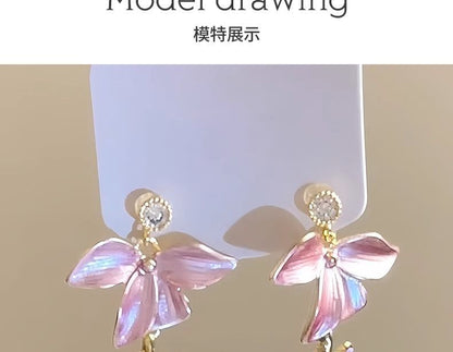 Floral Earring Dangle Alloy