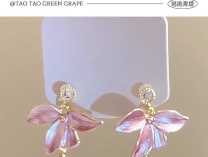 Floral Earring Dangle Alloy