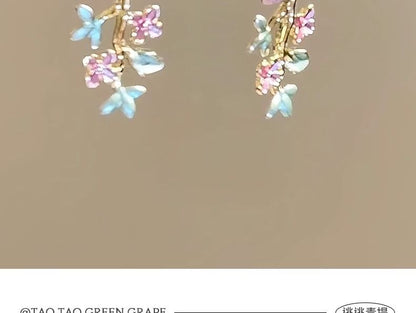 Floral Earring Dangle Alloy