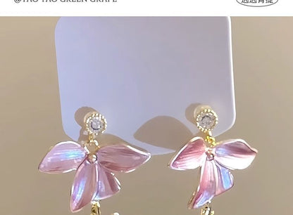 Floral Earring Dangle Alloy