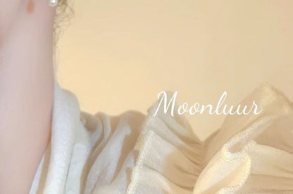 Rhinestone Alloy Stud Faux Firework Pearl Earring