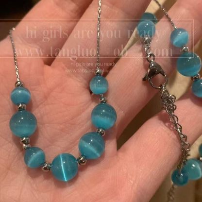 Alloy Gemstone Bead Choker Faux