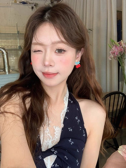 Bead Stud Earring Cherry