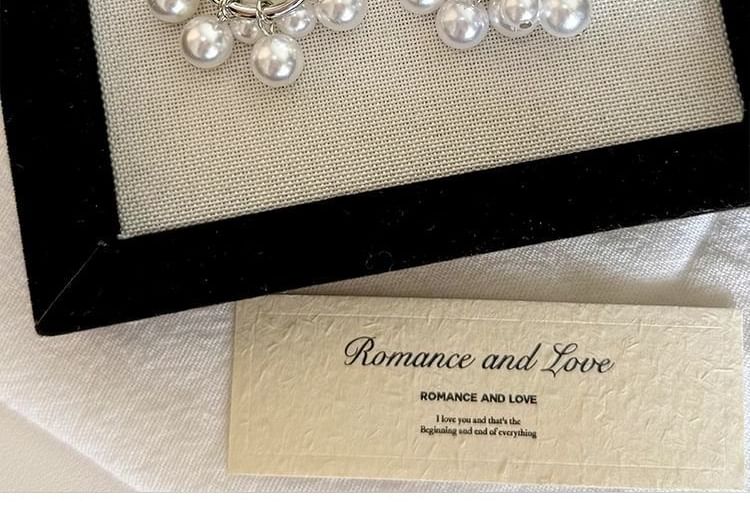 Pearl Alloy Drop Faux Earring