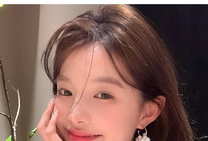 Pearl Alloy Drop Faux Earring