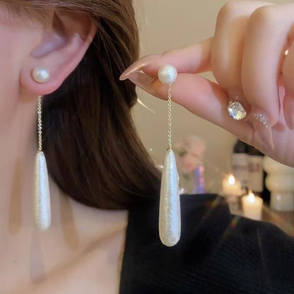 Faux Pearl Alloy Dangle Droplet Earring