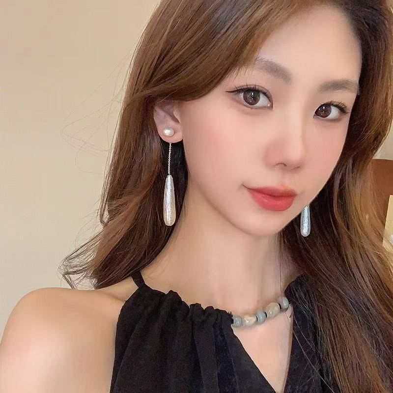 Faux Pearl Alloy Dangle Droplet Earring