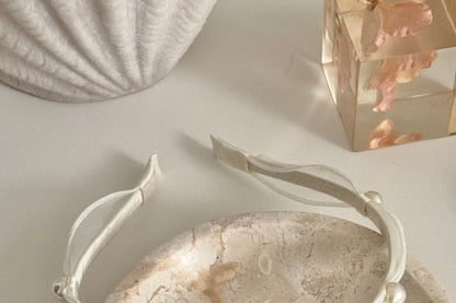 Faux Headband Mesh Pearl