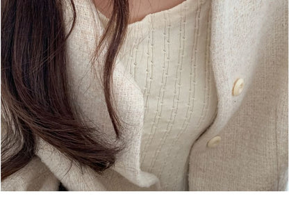 Pearl Beaded Sterling Necklace Faux Silver